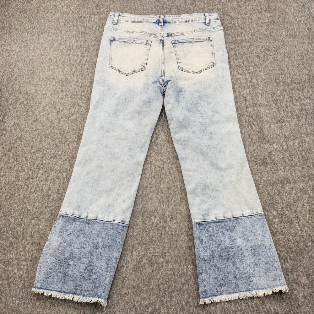 Flying Monkey Straight Leg Women 31 Light Acid Wash Patchwork Distressed Jean - Picture 3 of 9